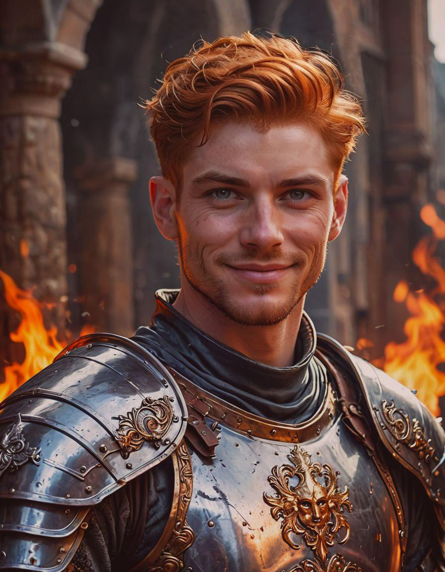 Handsome red-haired warrior