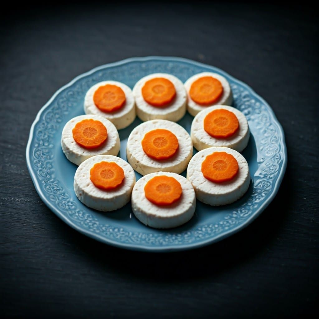 Delicate Gefilte Fish Platter in Vibrant Hues