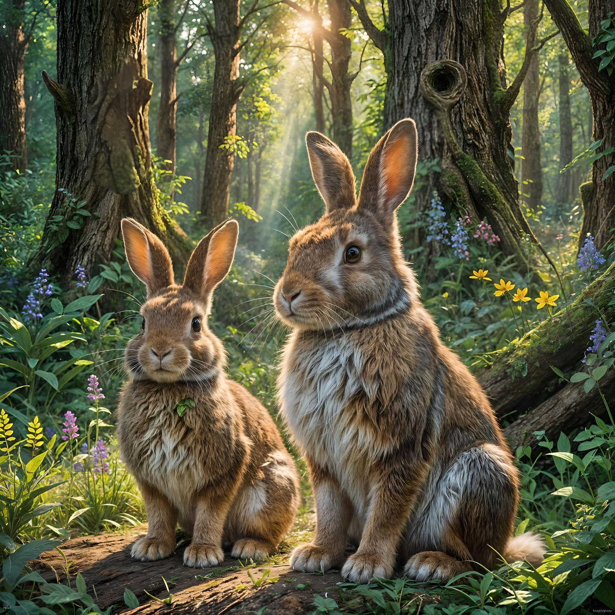 Bunnies in the Forest