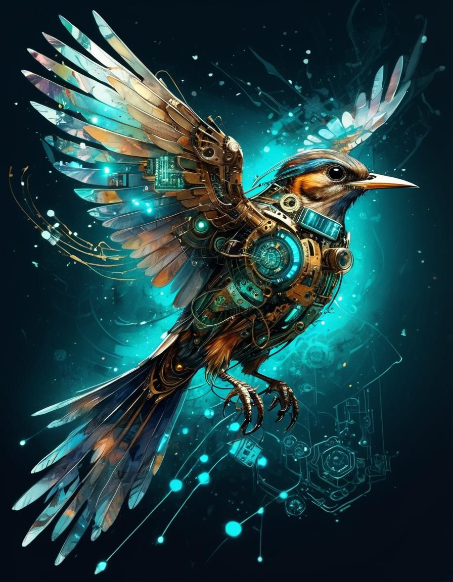 Biopunk bird   by @Roswarcus