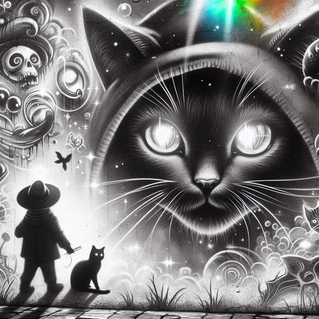 Spooky Black Cats  Art Jam