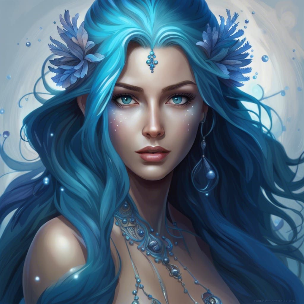 Zodiac Goddess Aquarius 2 - AI Generated Artwork - NightCafe Creator