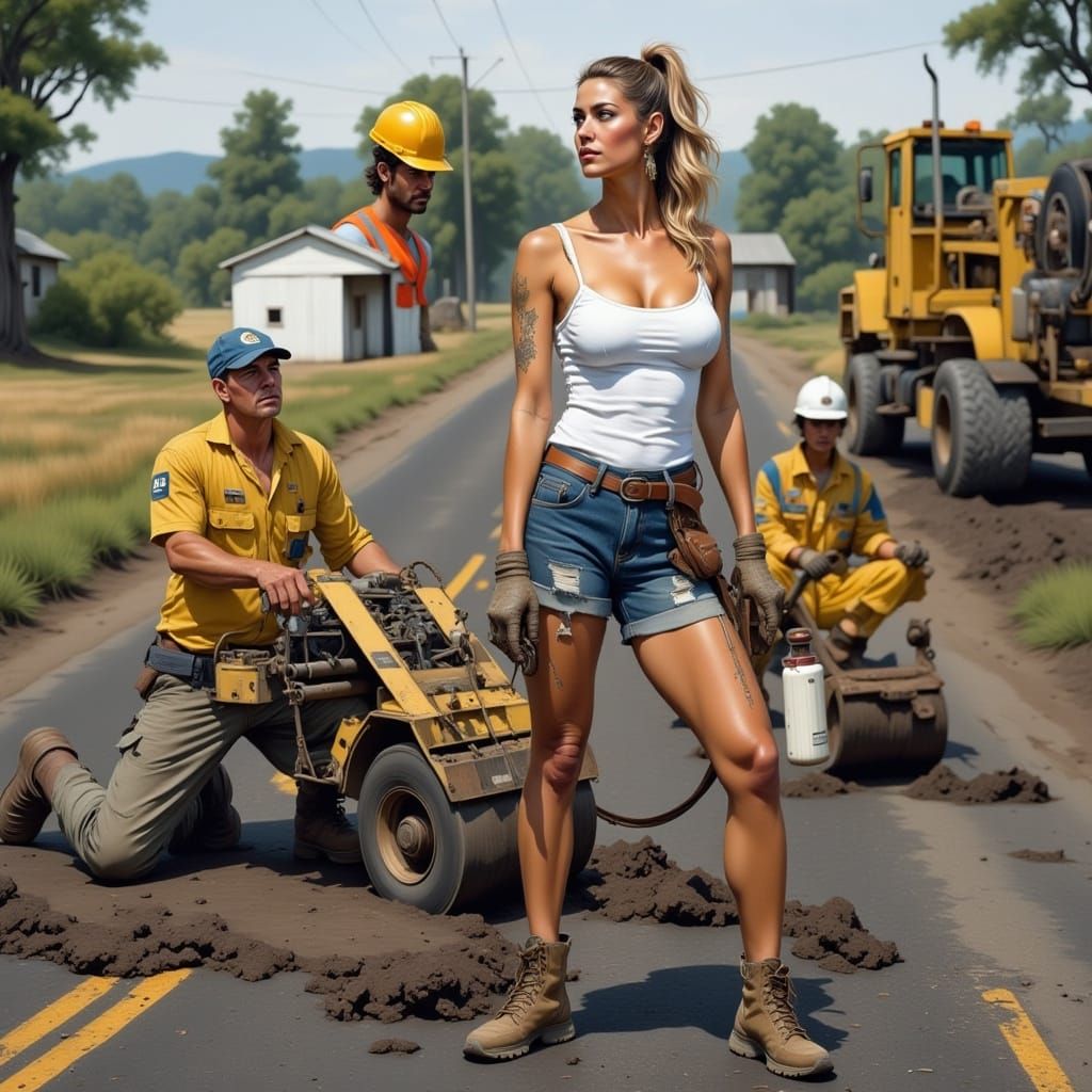 Working on the road.