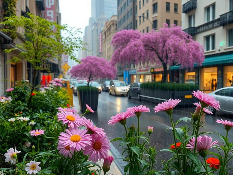 Raining flowering
