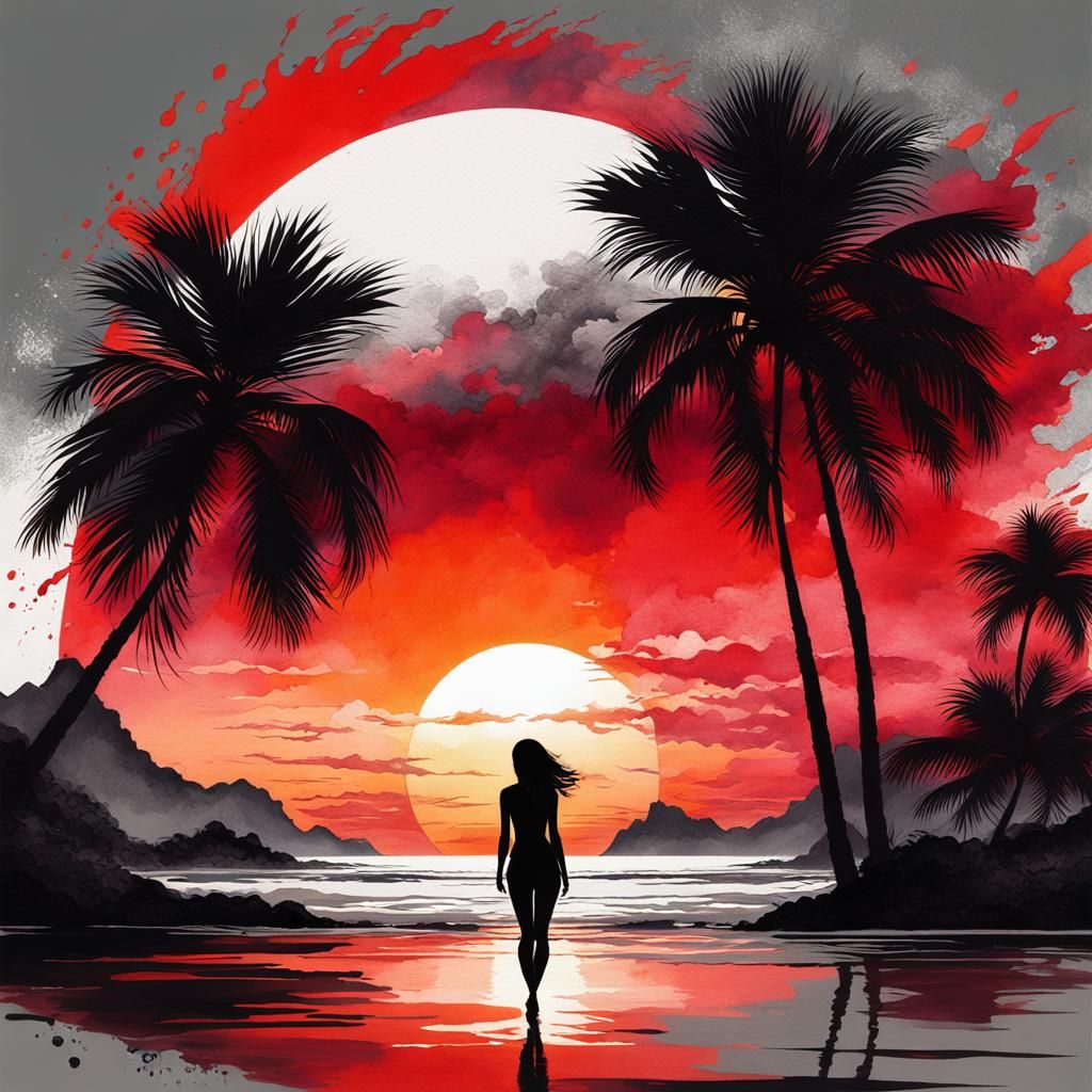 Beach and sunset