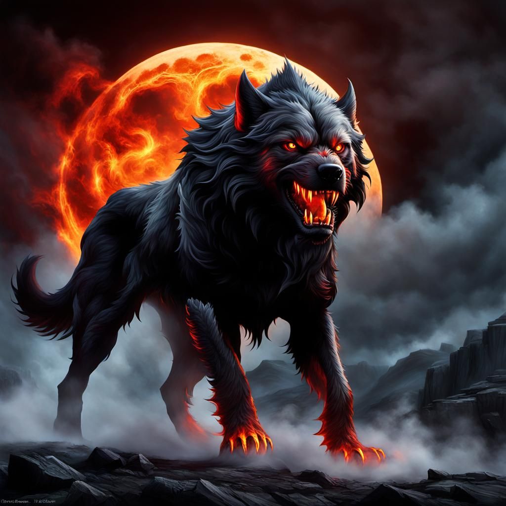 Garmr the Hellhound - AI Generated Artwork - NightCafe Creator