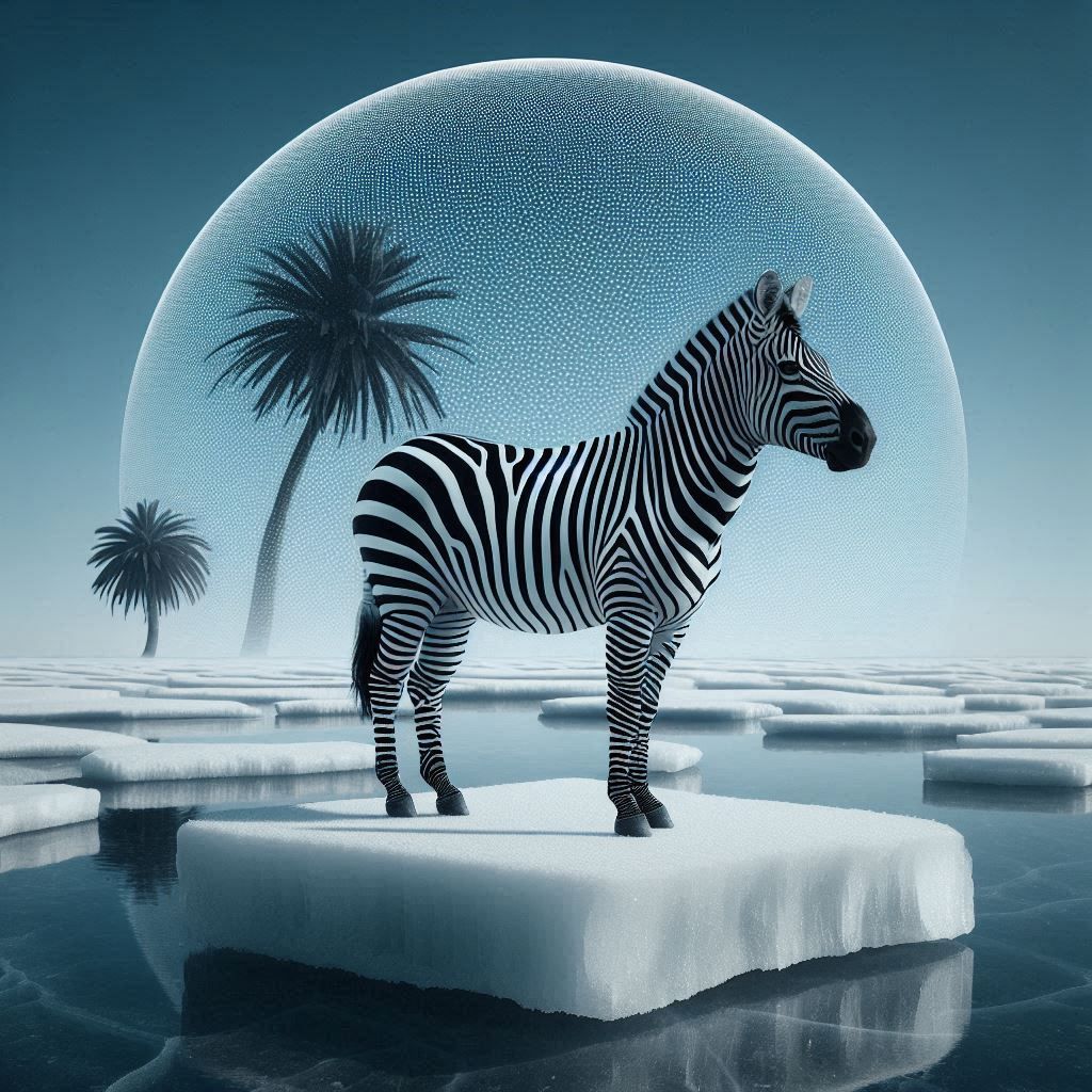 Zebra on an ice floe