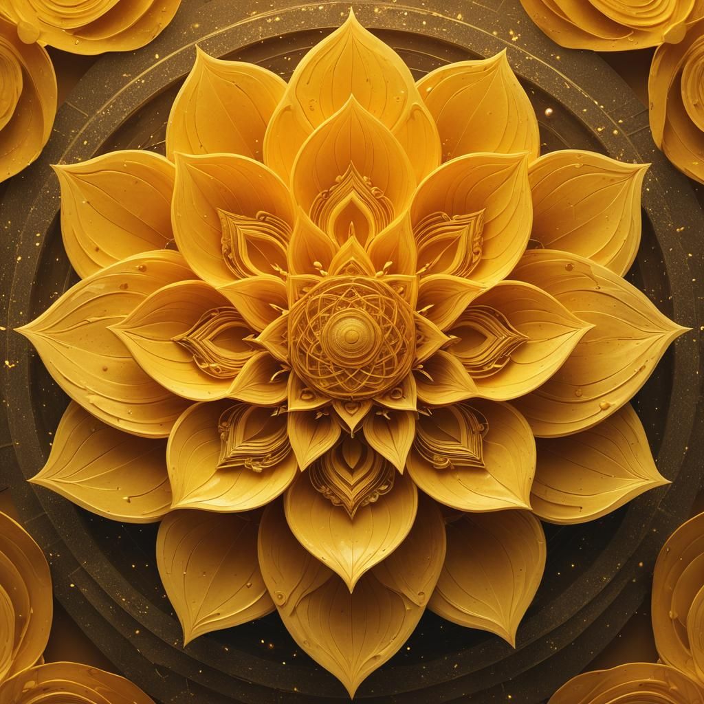 Lotus in Yellow Gold