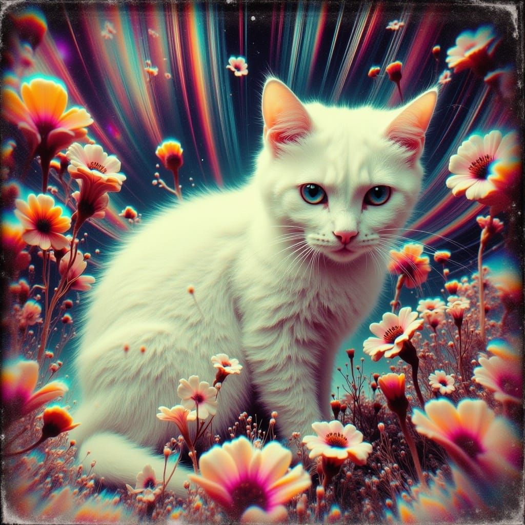 <lora:Chemical Burn:1.0> Vintage surreal photo art: distorted chemical burn imagery merges with psychedelic glitch sinister vintage aestheti...