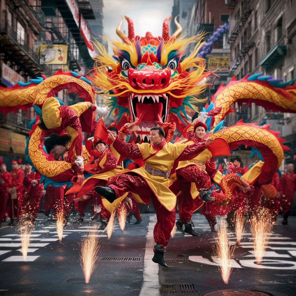 Chinese dragon dance