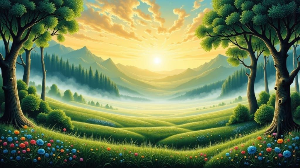 Serene Dawn Landscape Symbolizing Fresh Starts