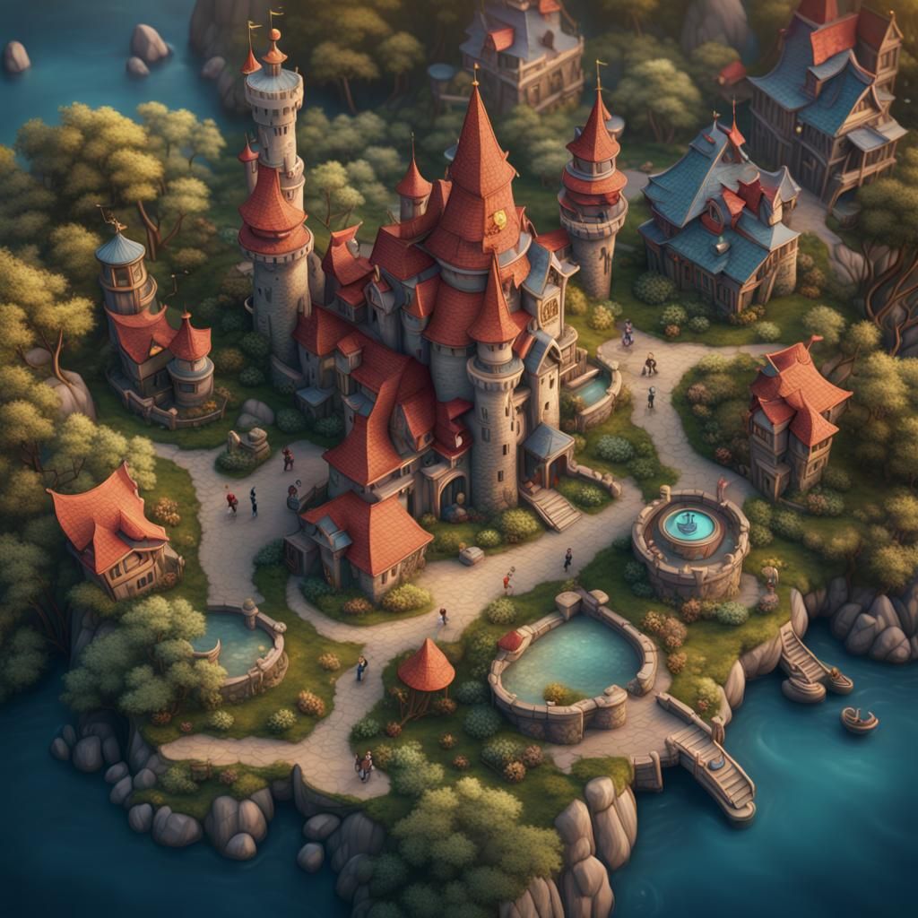 Childish Disney characters .aerial view