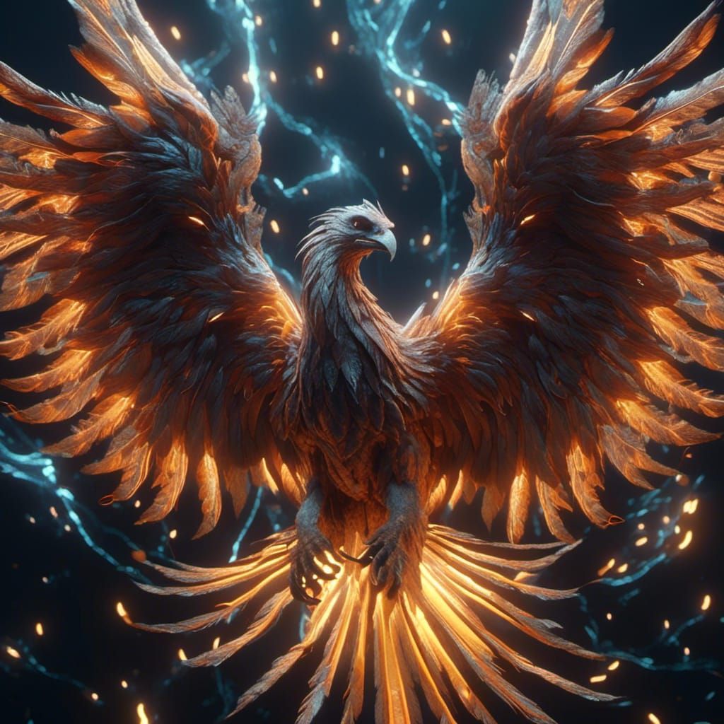 Thunder Phoenix - AI Generated Artwork - NightCafe Creator