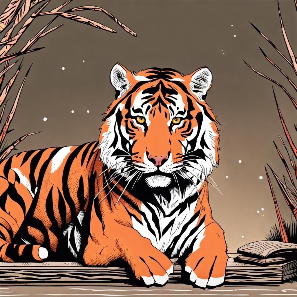 Tiger king watches and waits