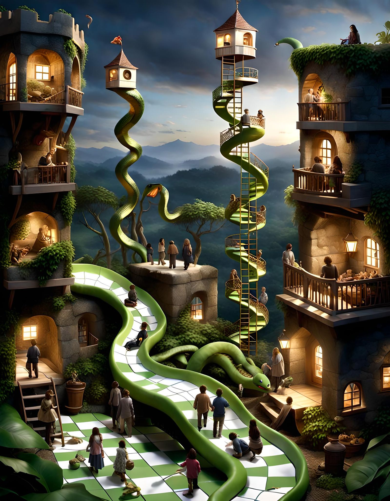 Snakes and Ladders Land   by @ing