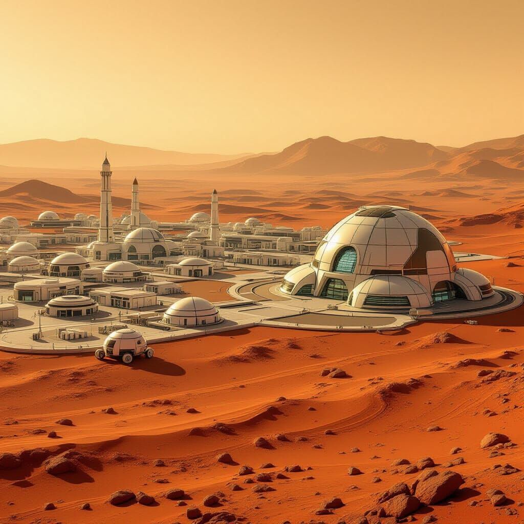 domed city in mars  by @Malackion