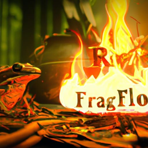 words on fire in a frog