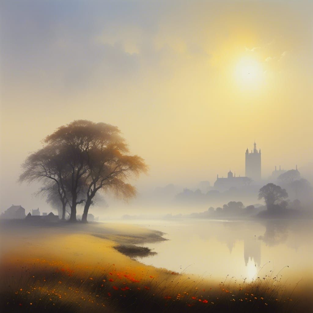  <lora:Mystic Surrealism:1.0>misty skyline 