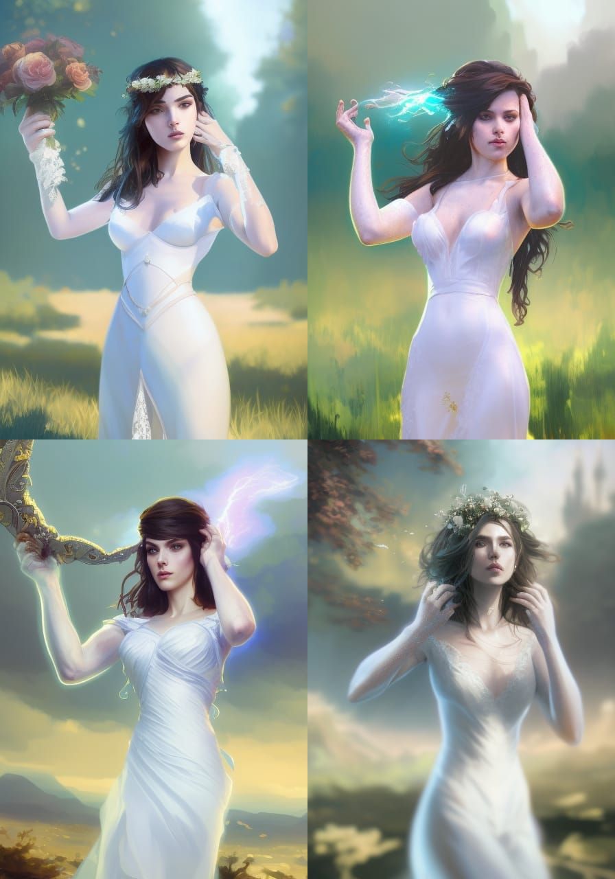 Bride head and shoulders portrait, 8k resolution concept art...
