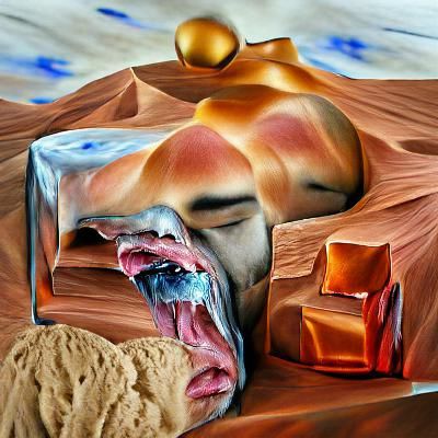 He dreams of melting through the desert of time abstract hyp...