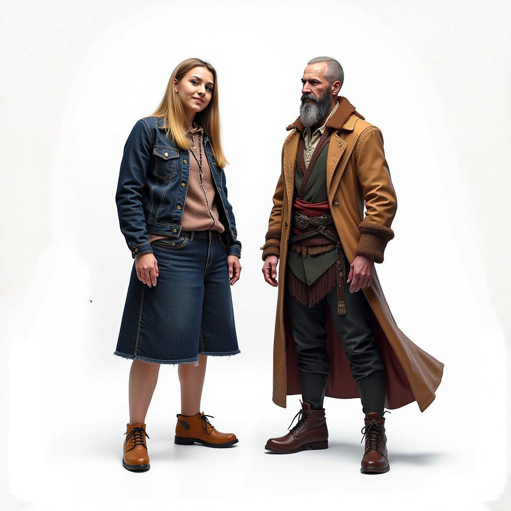 2 mans On a white background