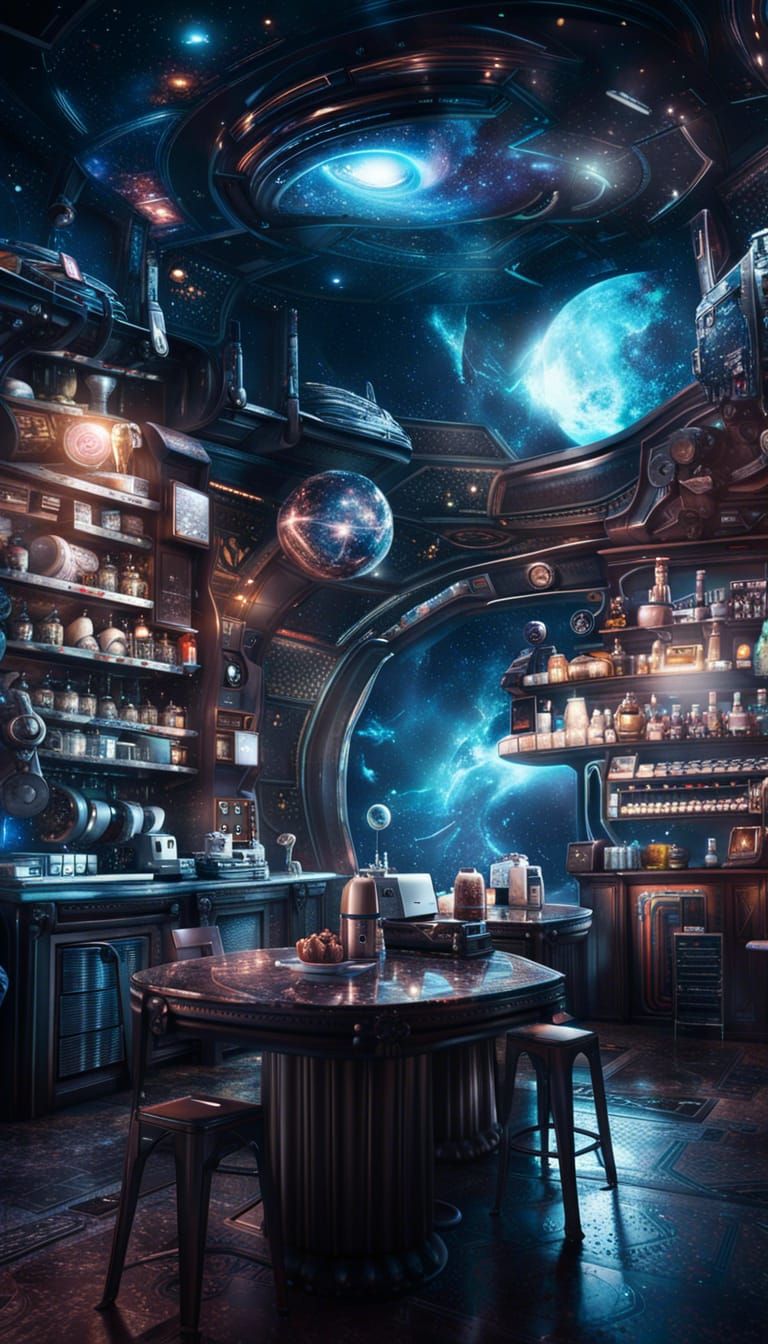 Intergalactic space Coffee Shop   by @Shintris