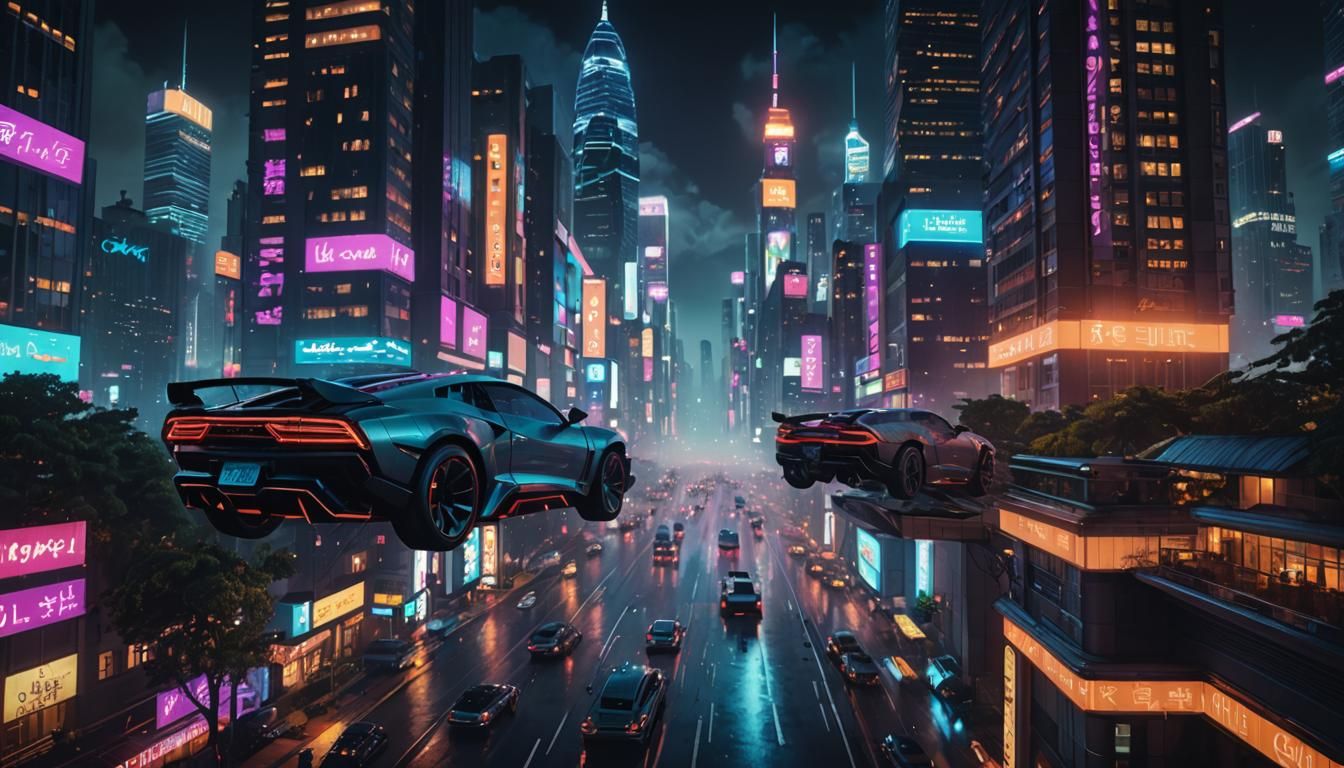 futuristic night city
