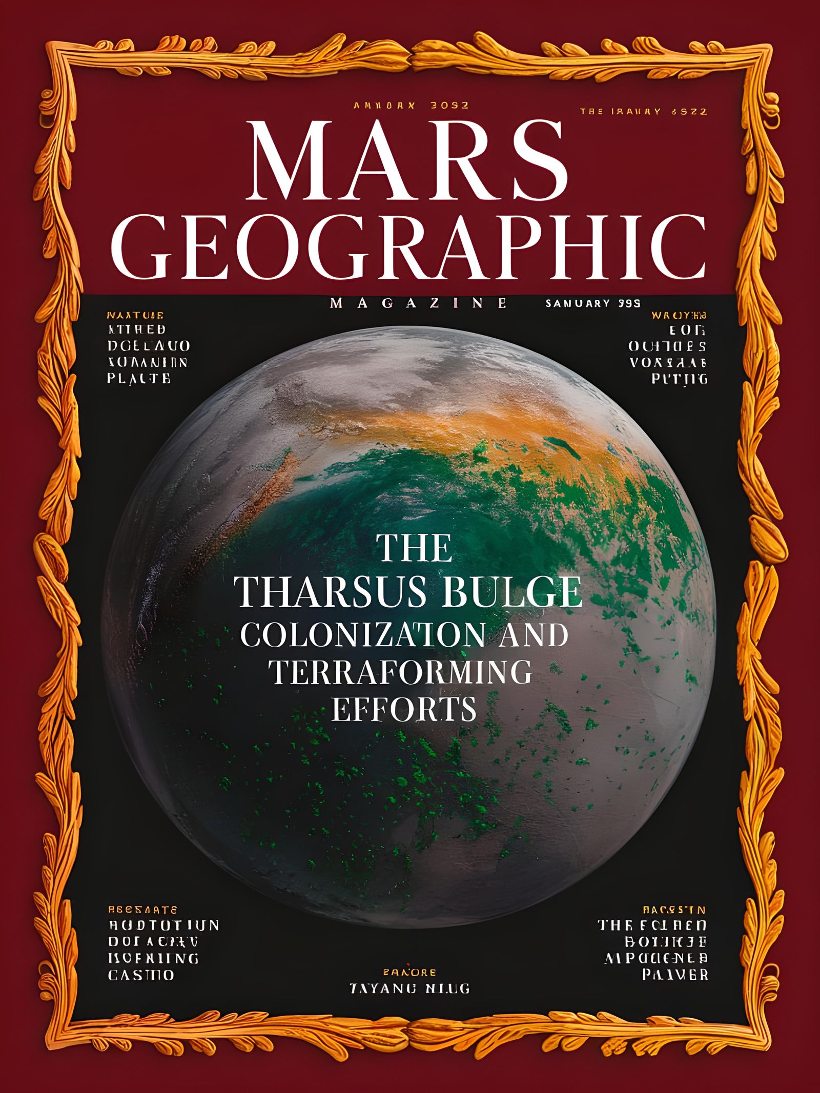 “Mars Geographic Magazine - The Tharsus Bulge” - 12 - AI Generated ...