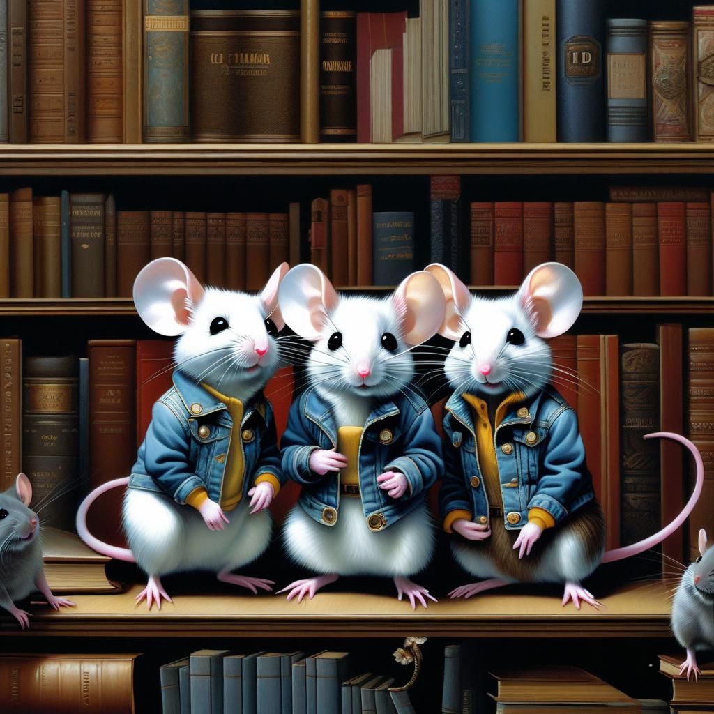 Library mice AI Generated Artwork NightCafe Creator