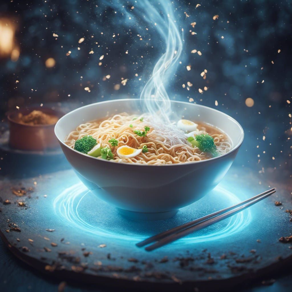 A Delicious Ramen Swirling With Magical Wispy Magic  by @Hinty