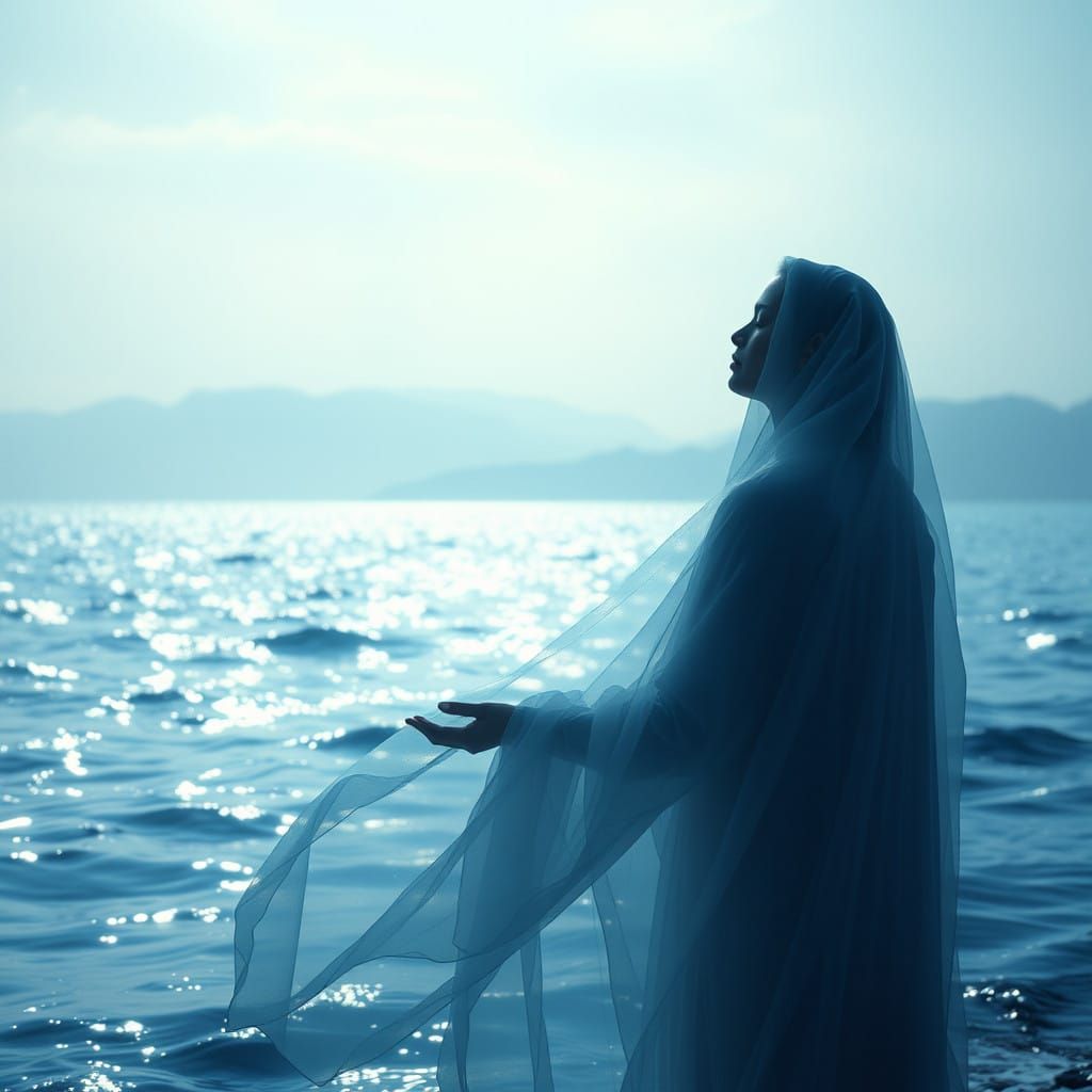 Serene Ethereal Being on the Edge of the Affliction Sea