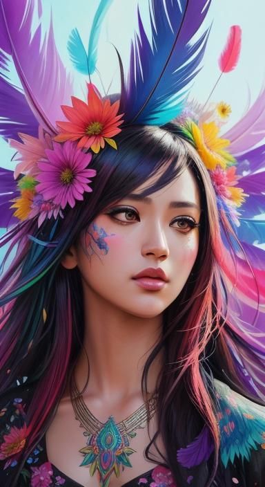 A million flowers and feathers  , prisma colors colored penc...