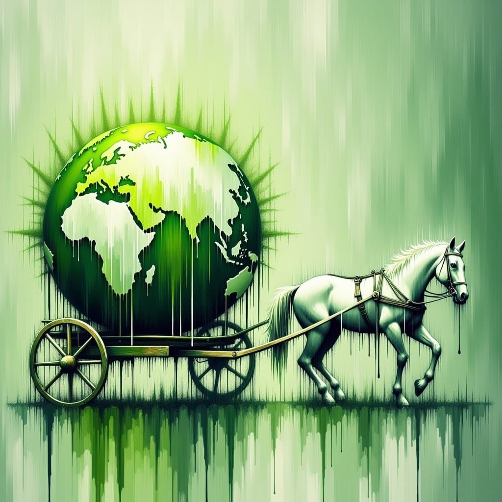 <lora:Dripping Oil:1.0> Green Peace