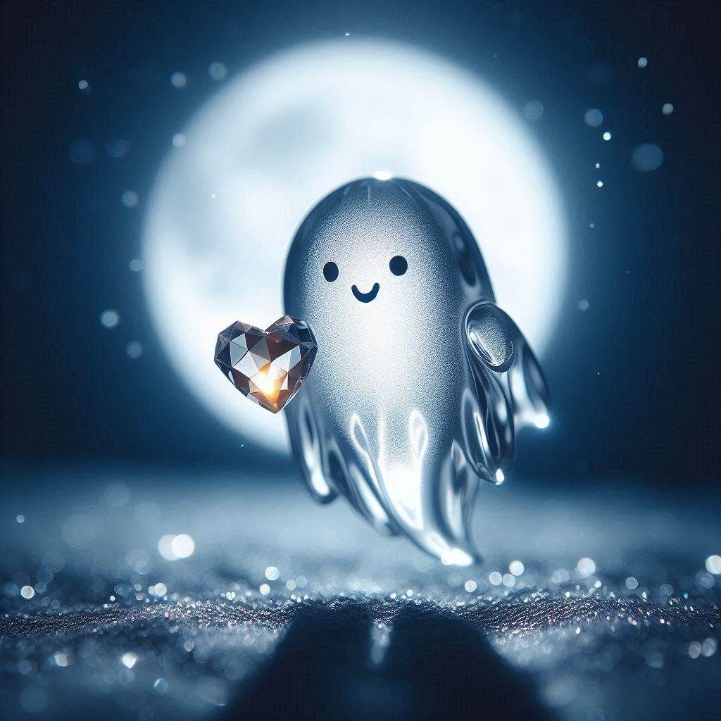 Glass Ghost with a Crystal Heart