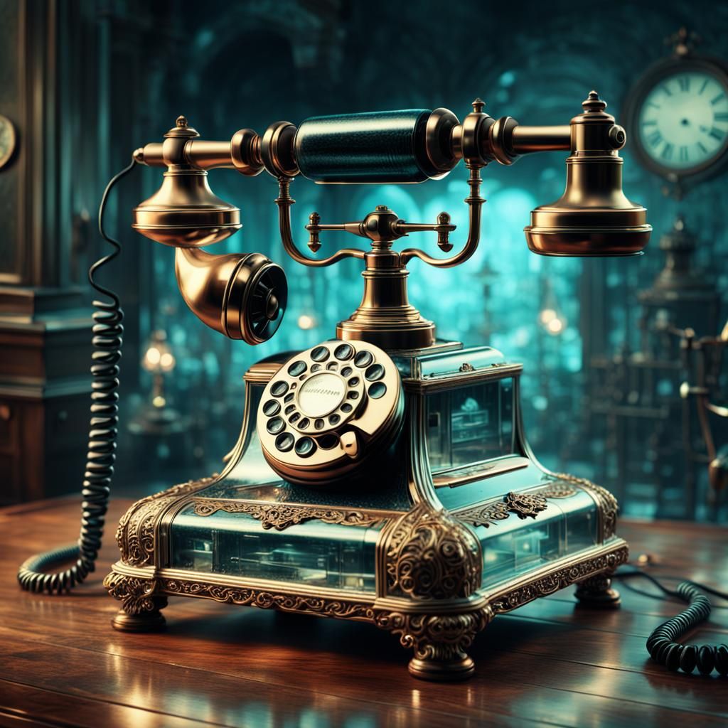 glass vintage telephone  by @Mila K