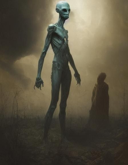 The Shy Alien is very slender that averages 7 ft tall ashen ...