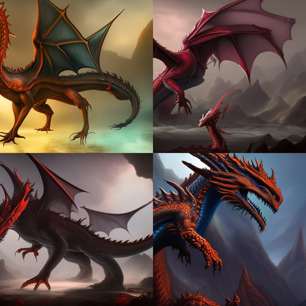dragon with three hands instead of heads