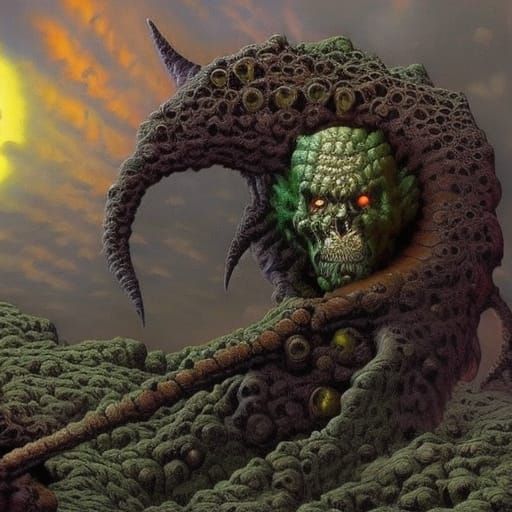 wicked heavy metal portrait by Nerdrum Kinkade & Curtis Rock...