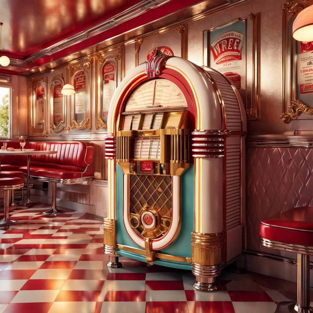 A dime for a song 🎶🎵🎶 - Vintage Jukebox  by @Elenriel