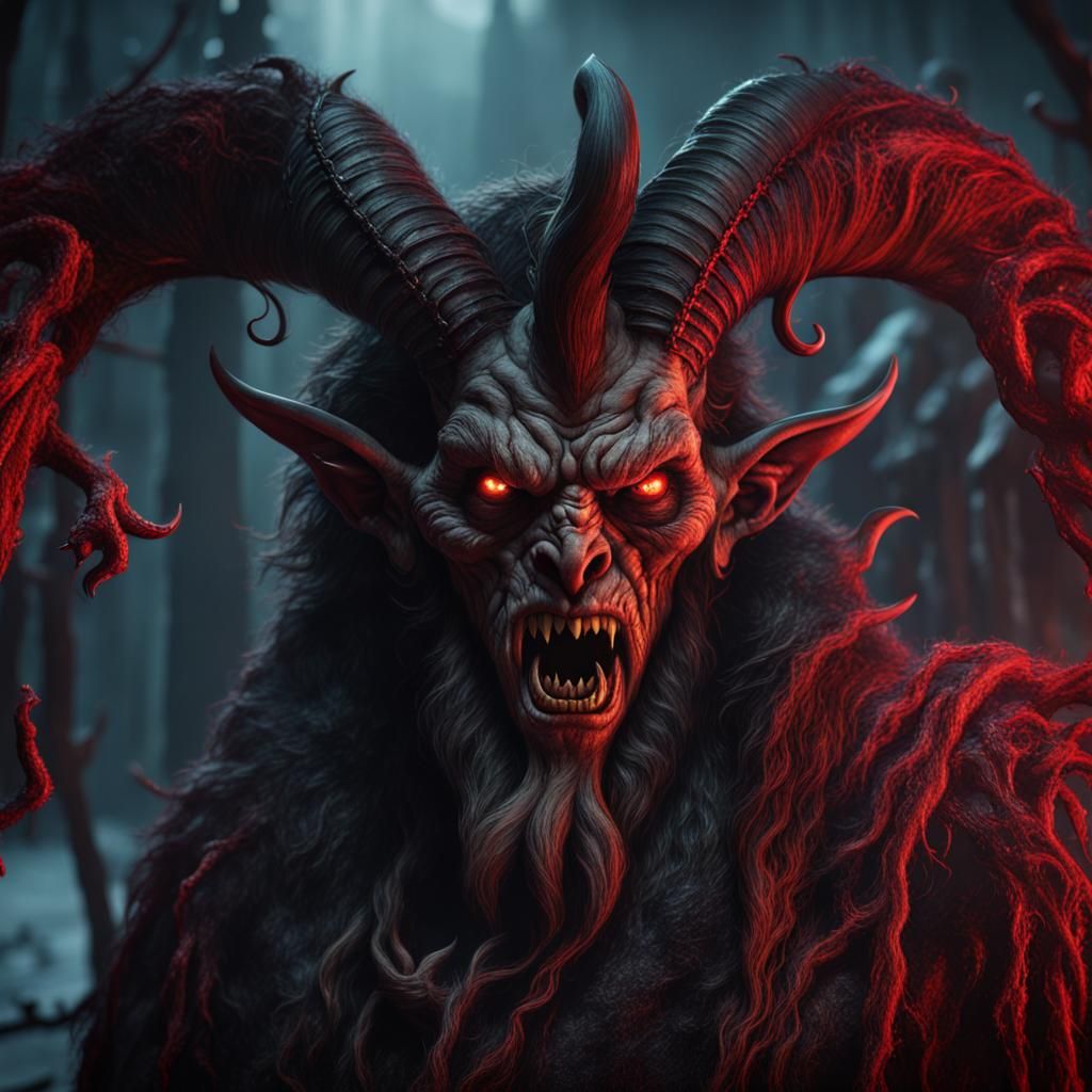 Demonic eldritch krampus - AI Generated Artwork - NightCafe Creator