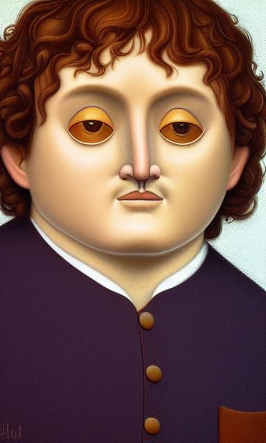 Frodo detailed portrait by Fernando Botero - AI Generated Artwork ...