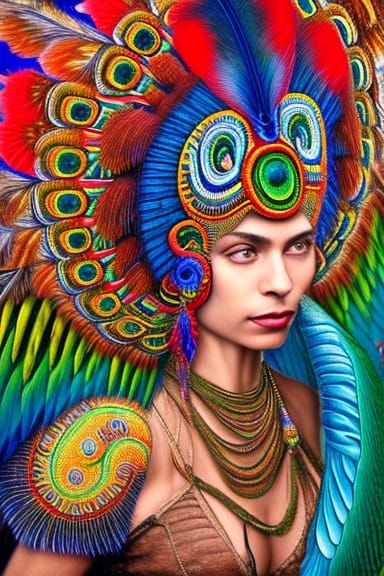 Ornate Aztec goddess