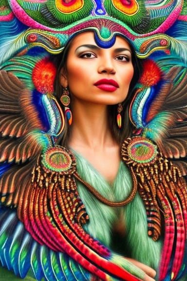 Ornate Aztec goddess