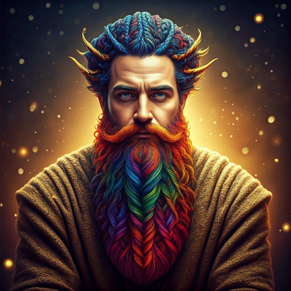 Braided Yarn Beard  by @KarenK