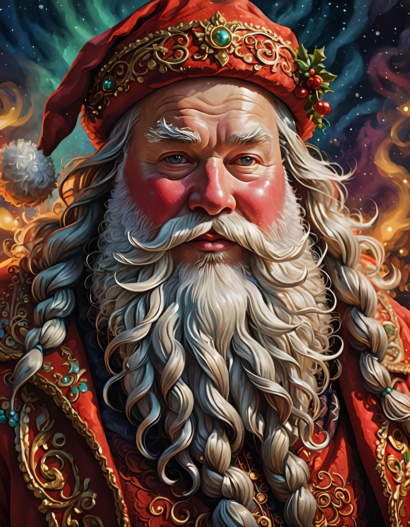 Whimsical Santa Beard  by @PicassoPuns