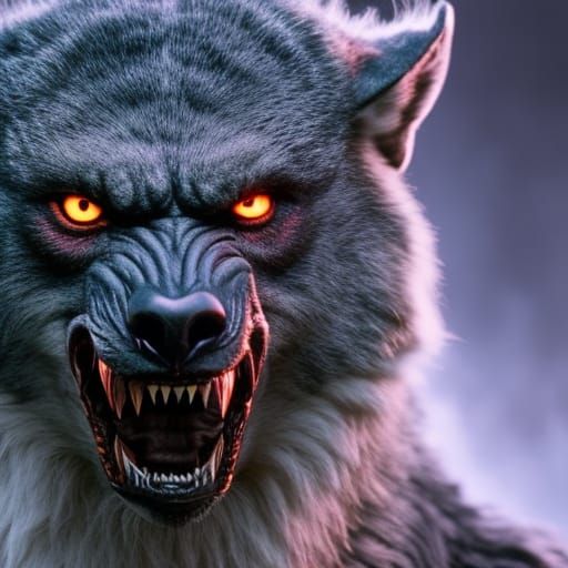 Werewolf growling - AI Generated Artwork - NightCafe Creator