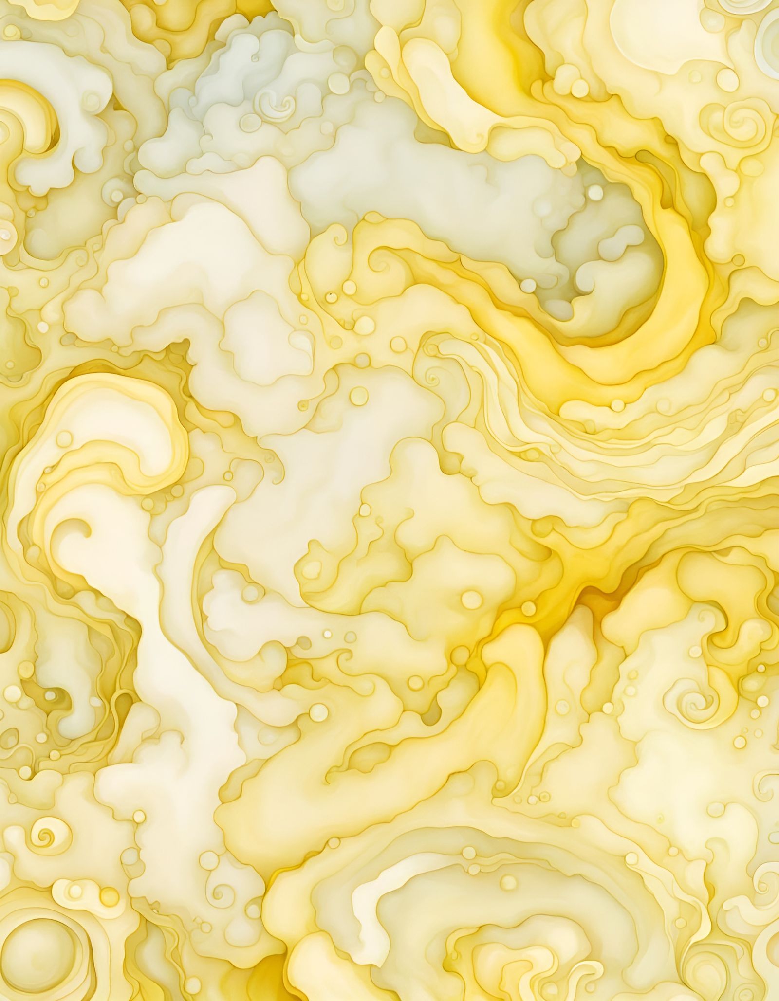 soft pale-yellow alcohol ink playful happy swirls - AI Generated ...