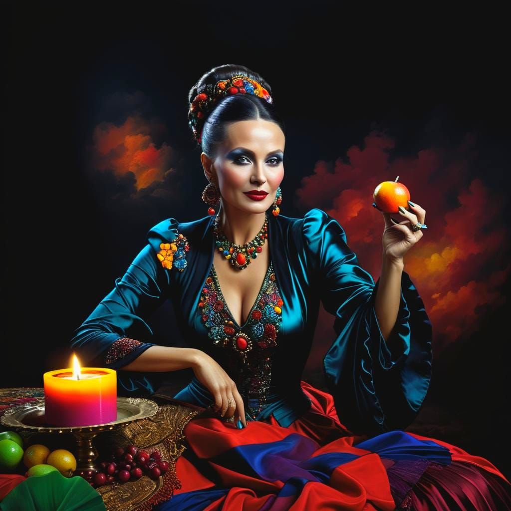 Surreal Landscape with Alluring Lady in Mystical Style