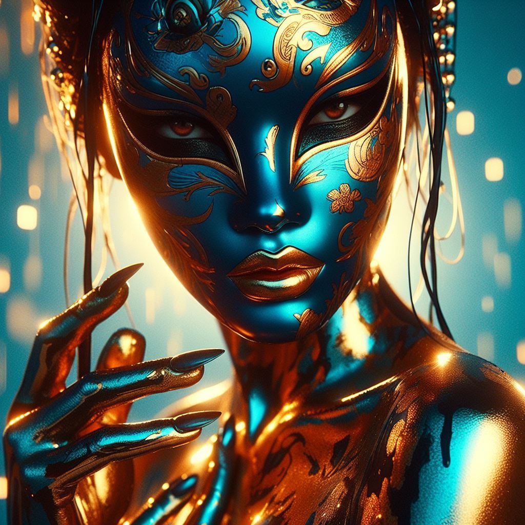 Golden Blue masked Lady