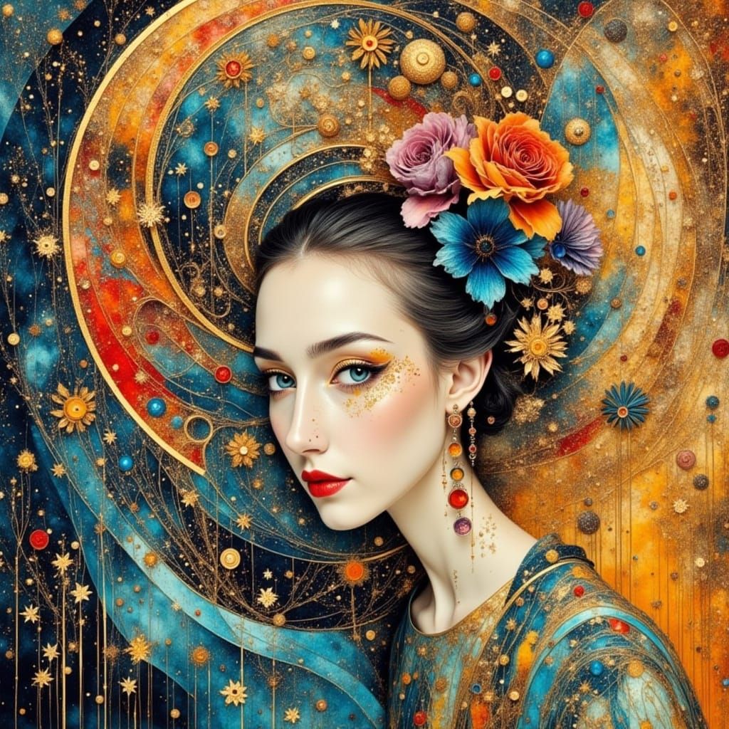 <lora:Flux Hyperreal:1.0> Kandinsky, <lora:DreamweaverFlux:1.0> Kilian Eng, <lora:Zentangled:1.0> Kelly ...  by @YYZ-5050